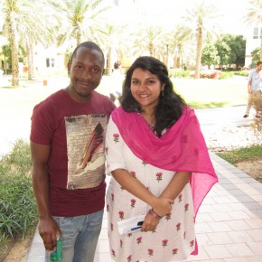 Diom from Cameroon and Sanjina, Dubai-born but Indian, both at Murdoch Universirt