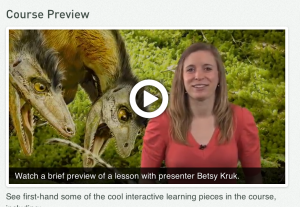 Those browsing MOOC options can see a preview of the Dino 101 course