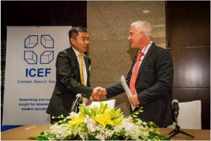 BOSSA President Sang Peng and ICEF CEO Markus Badde at the official signing ceremony in Beijing.