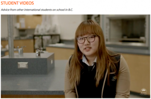 BC website video for international high school students