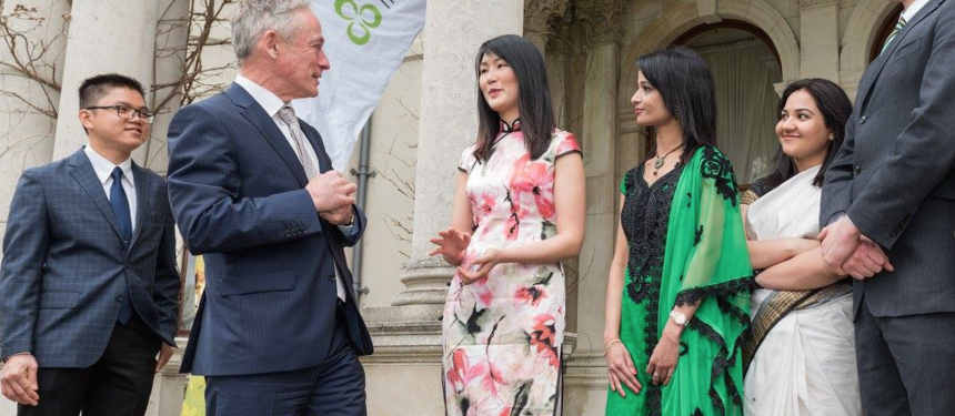 International students in Ireland meeting Minister Bruton as part of Education in Ireland's ambassador campaign