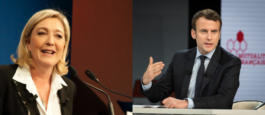 French election candidates Marine Le Pen and Emmanuel Macron