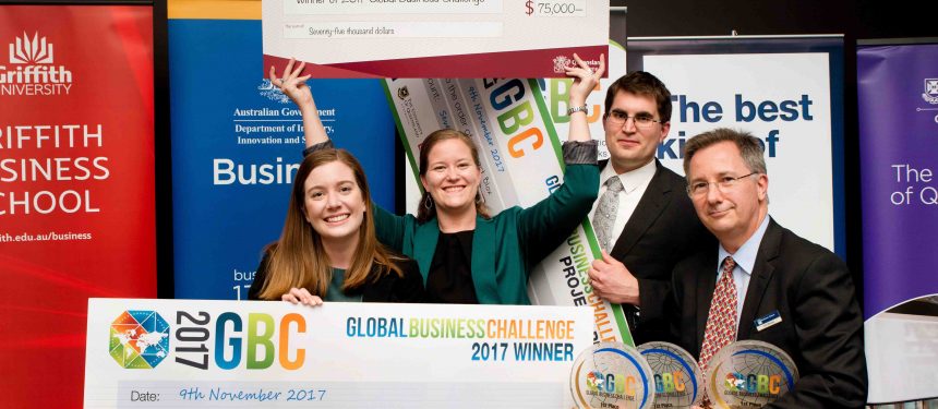 A team of MBA students from the US and Australia have taken out top prize at the recent GBC. Photo: GBC
