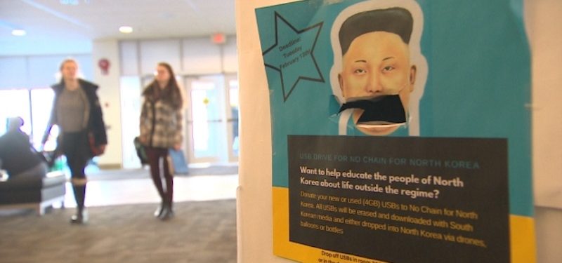 Flashdrives for Freedom: The university has already collected over 250 USB keys for the campaign. Photo: CBC