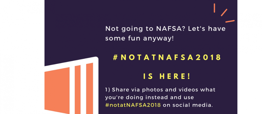 Members of the intled community who can't make NAFSA are being invited to join in with the hashtag on Twitter.Image: Melibee